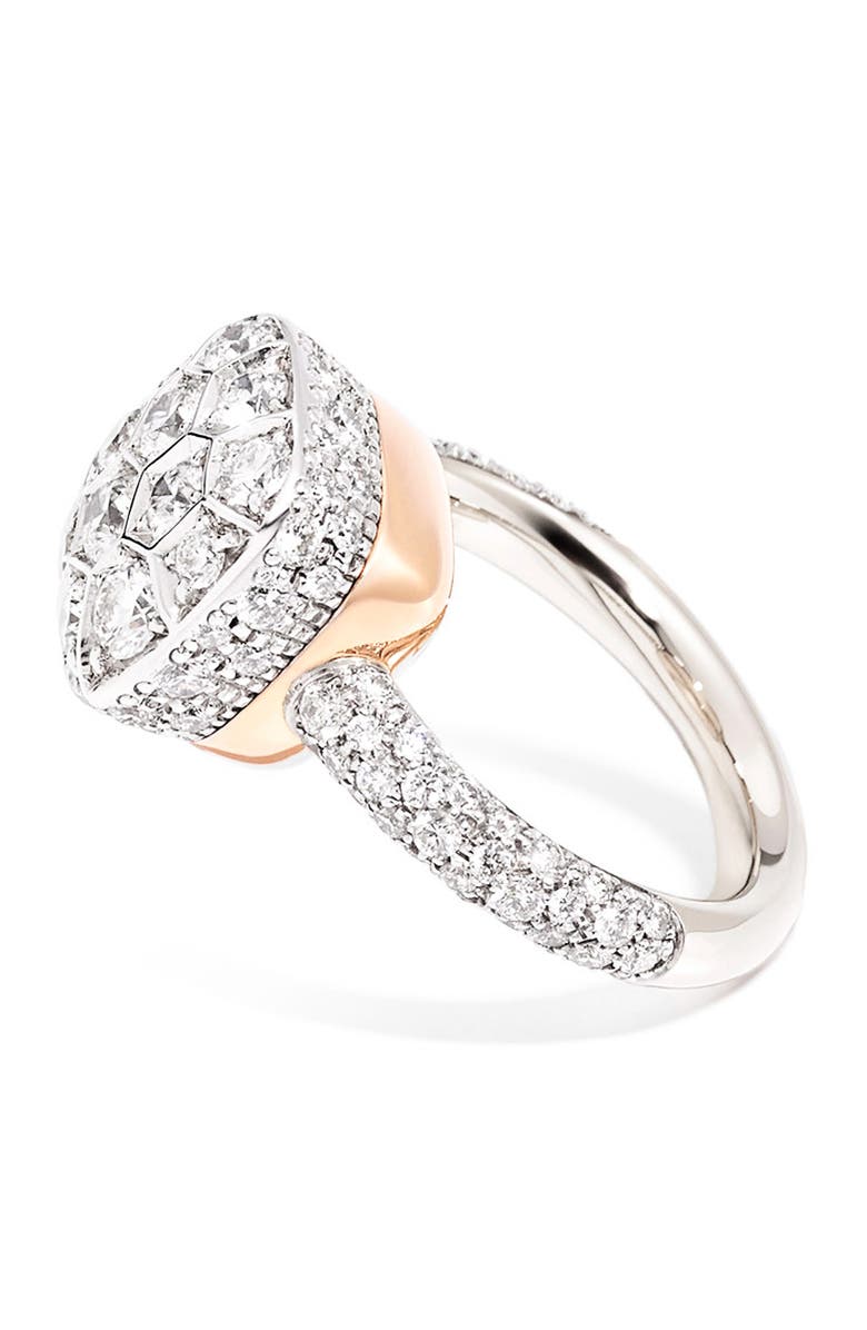 Pomellato Nudo Maxi Diamond Ring, Alternate, color, White Gold / Rose Gold