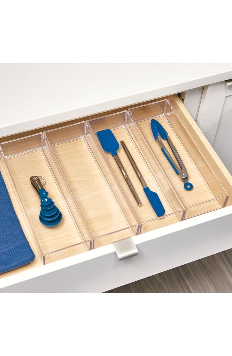 iDesign Plastic Makeup Drawer Organizer Tray - Set of 6 - Clear, Alternate, color, Clear