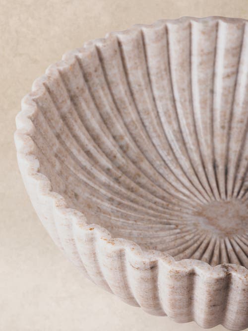 Gauri Kohli Cairo Beige Marble Bowl In Gray