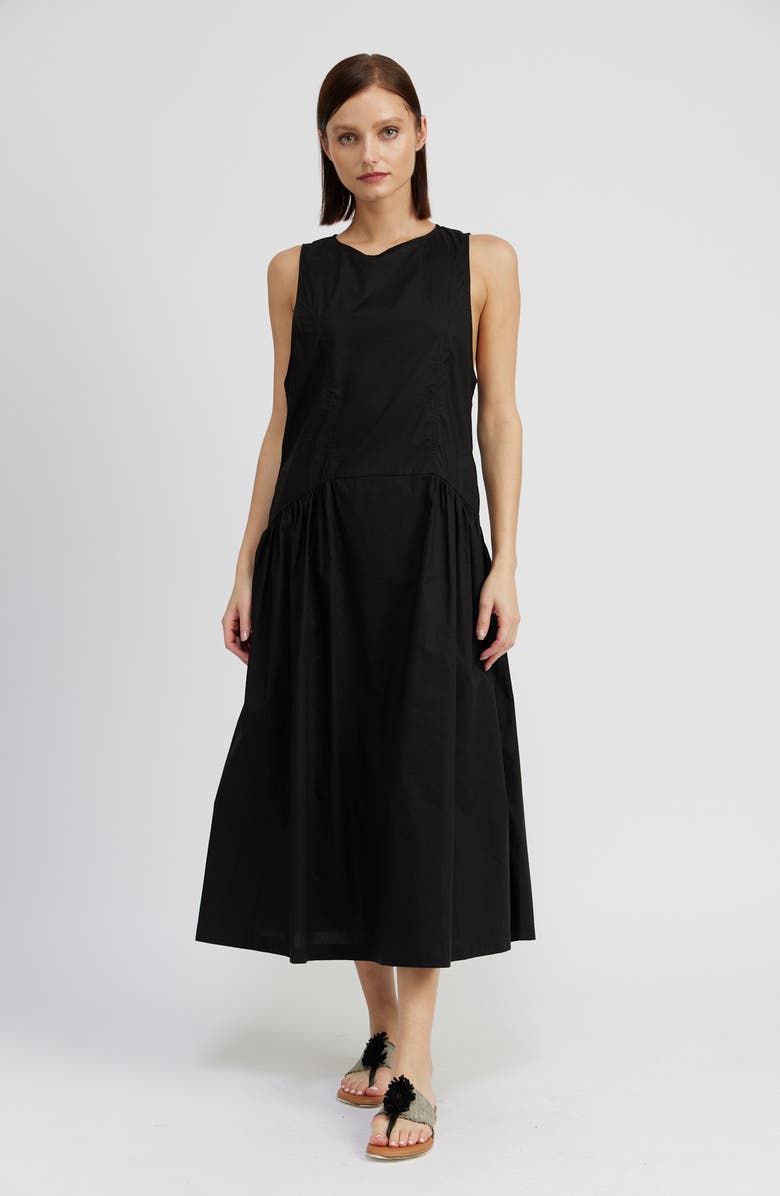 En Saison Charlie Tie Back Cotton Midi Dress, Alternate, color,