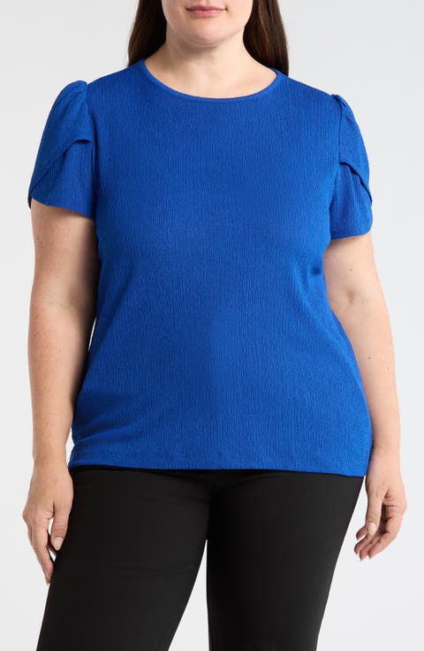 Crepe Tulip Sleeve Top (Plus)