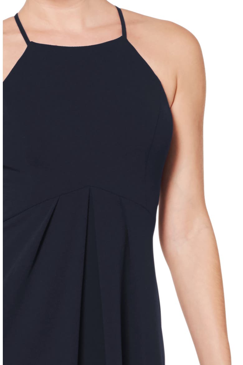 Halter Crepe A-Line Gown, Alternate, color, MIDNIGHT