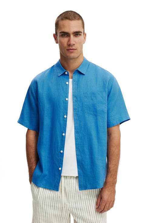 Men's Relaxed Linen Short Sleeve Shirt
