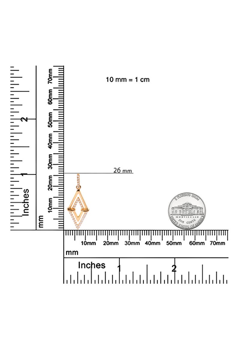 14K Yellow Gold 1/4 Cttw Diamond Double Triangle Geometric Pendant Necklace, Alternate, color, Yellow