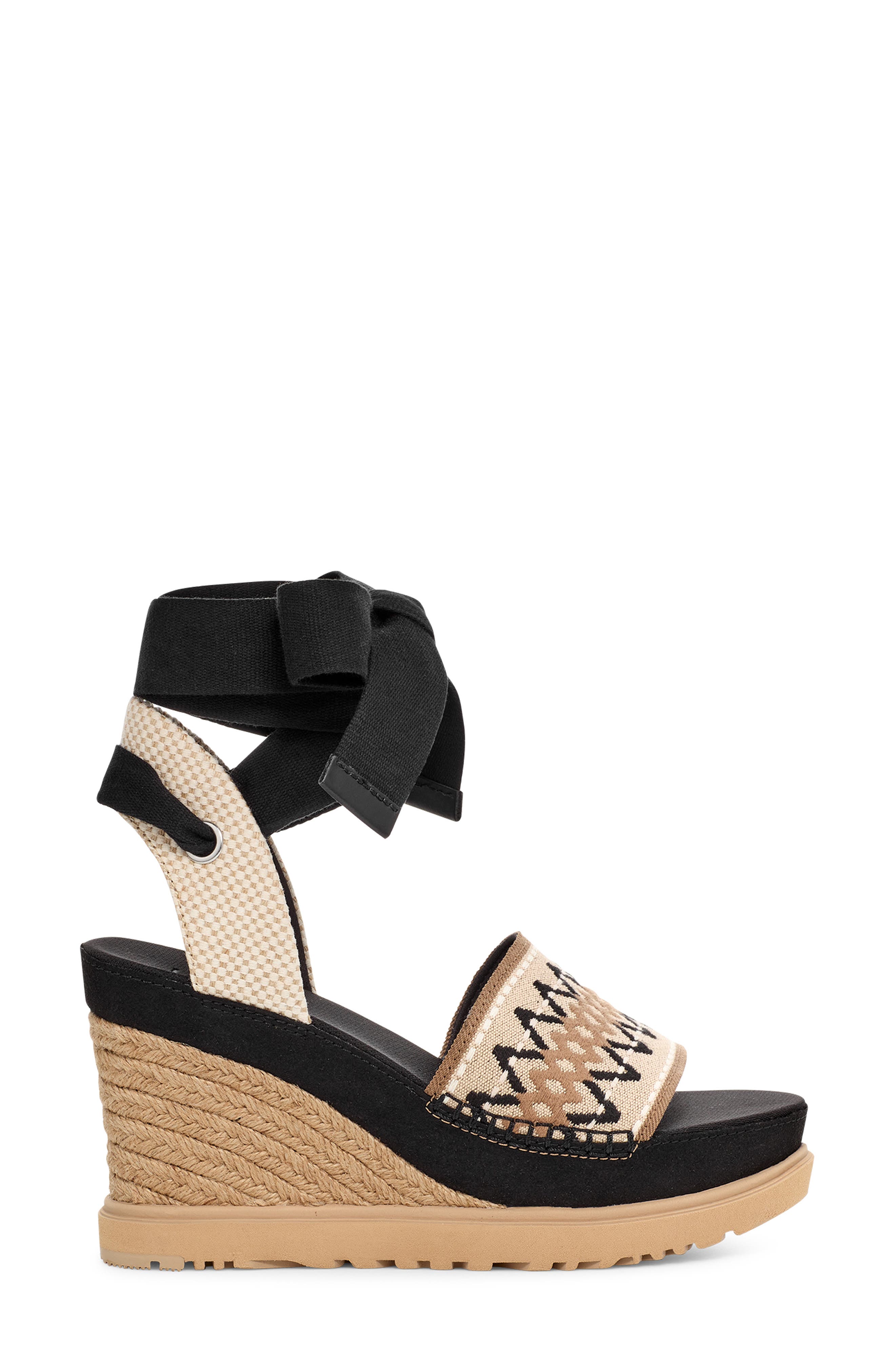 UGG<sup>®</sup> Abbot Ankle Wrap Wedge Sandal, Alternate, color, 