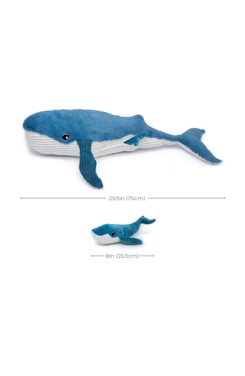 Les Ptipotos Whale Mom and Her Baby - Secret Keeper Plush Toy, Eco-Friendly, Soft & Washable, Alternate, color, Blue