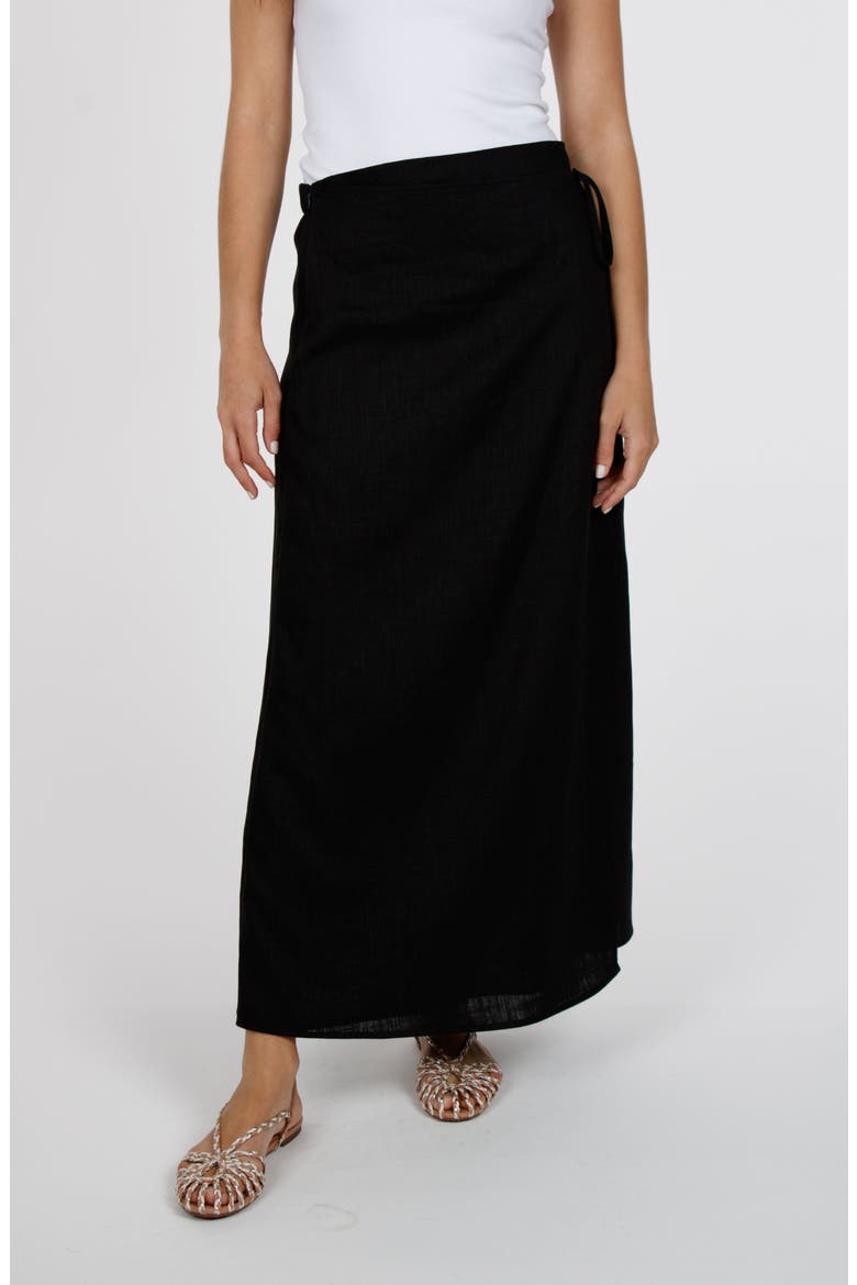 Marbella Wrap Skirt, Main, color, Noir