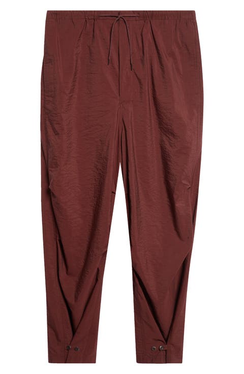 Washed Technical Cotton Blend Parachute Pants