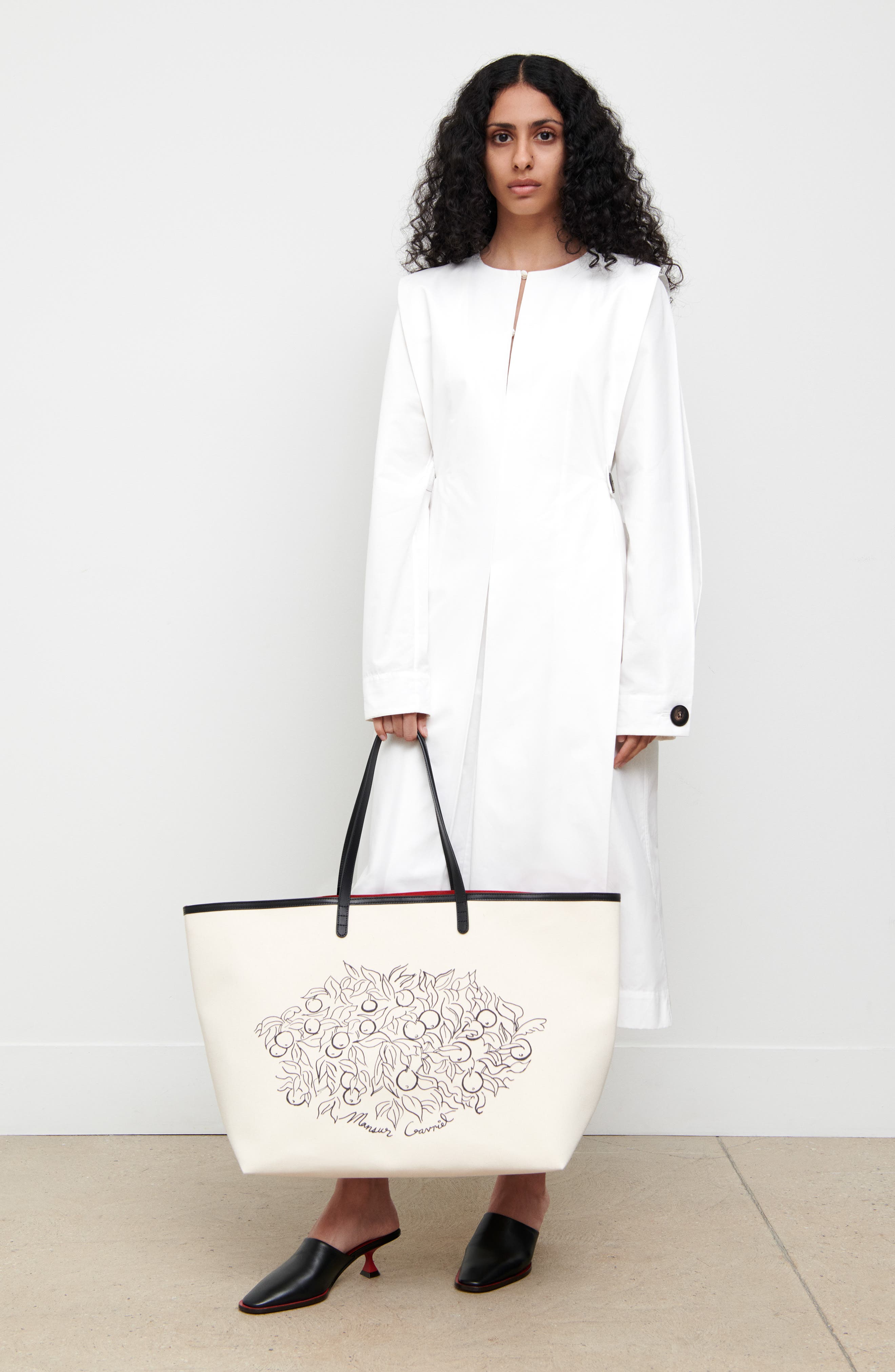 Mansur Gavriel Oversize Summer Tote, Alternate, color, Natural / Flamma