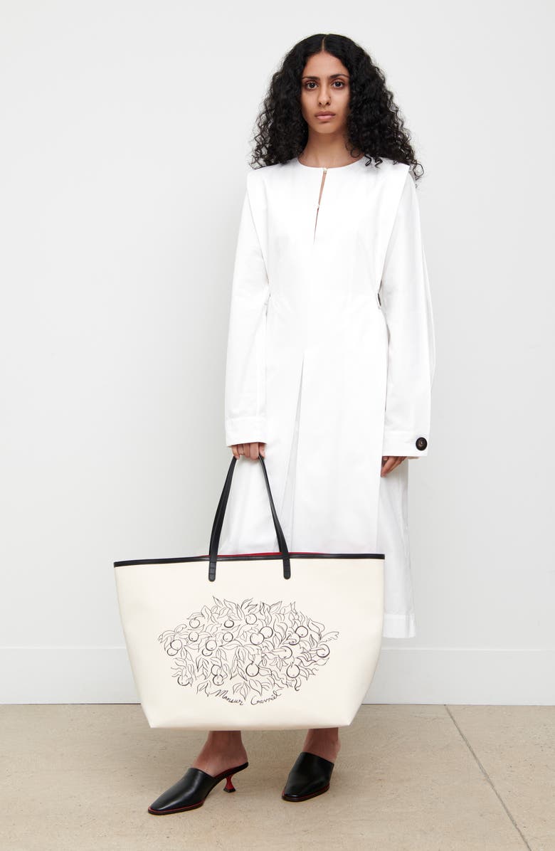 Mansur Gavriel Oversize Summer Tote, Alternate, color, Natural / Flamma