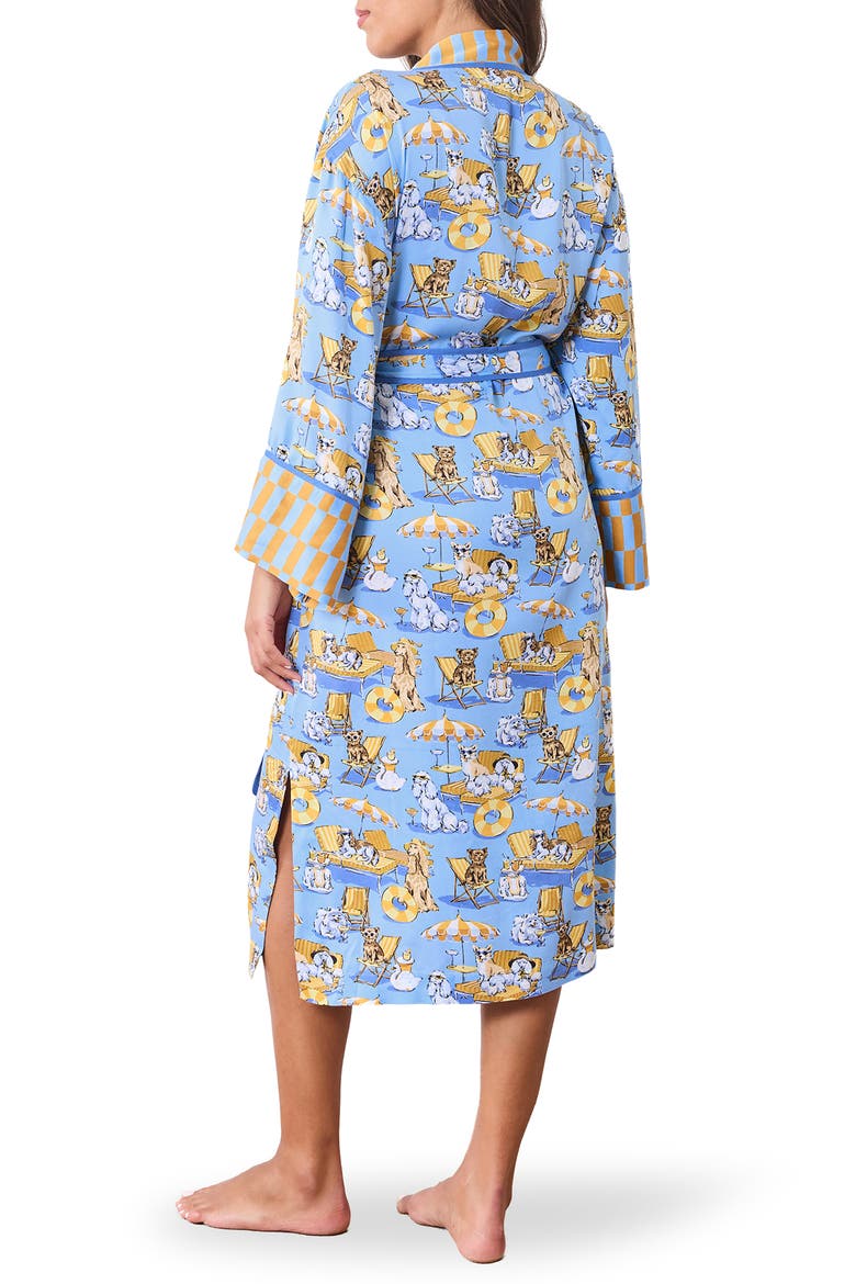 Satin Robe, Alternate, color, CERULEAN SPLASH