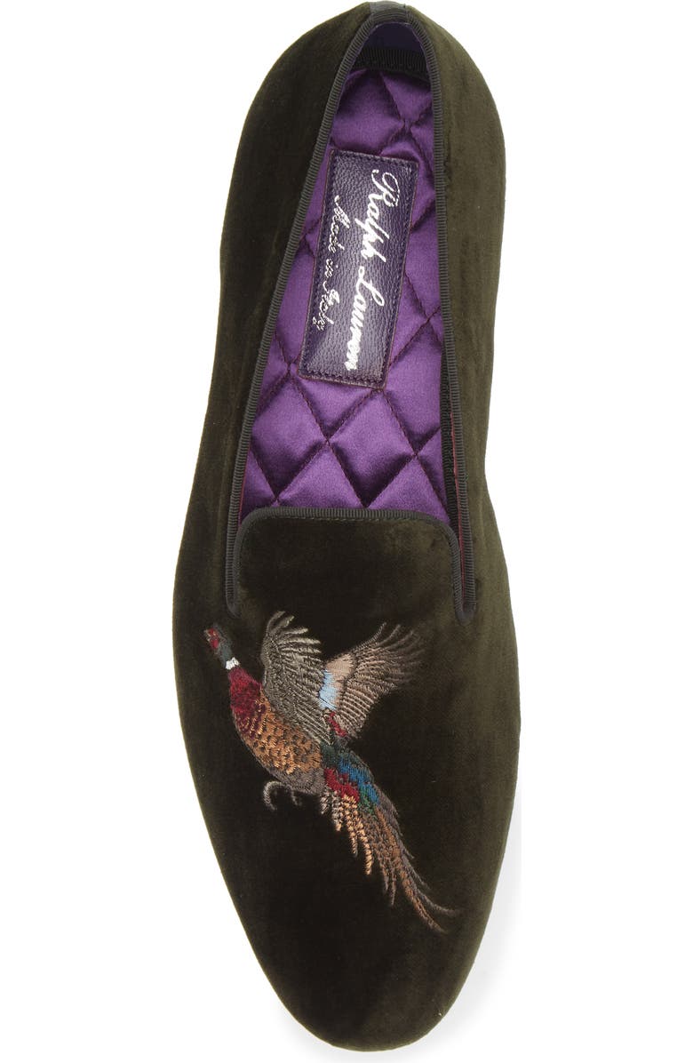 Ralph Lauren Purple Label Alonzo Pheasant Velvet Loafer, Alternate, color,