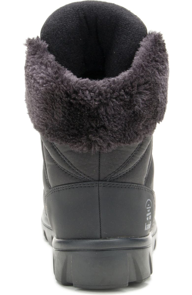 Kamik Hannah Faux Fur Cuff Waterproof Snow Boot, Alternate, color, Black