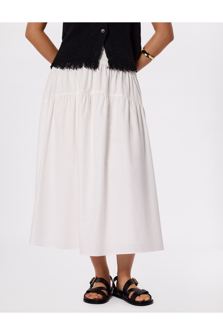 Tier Hem Cotton Skirt, Main, color, White