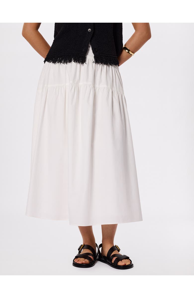 Whistles Tier Hem Cotton Skirt, Main, color, White