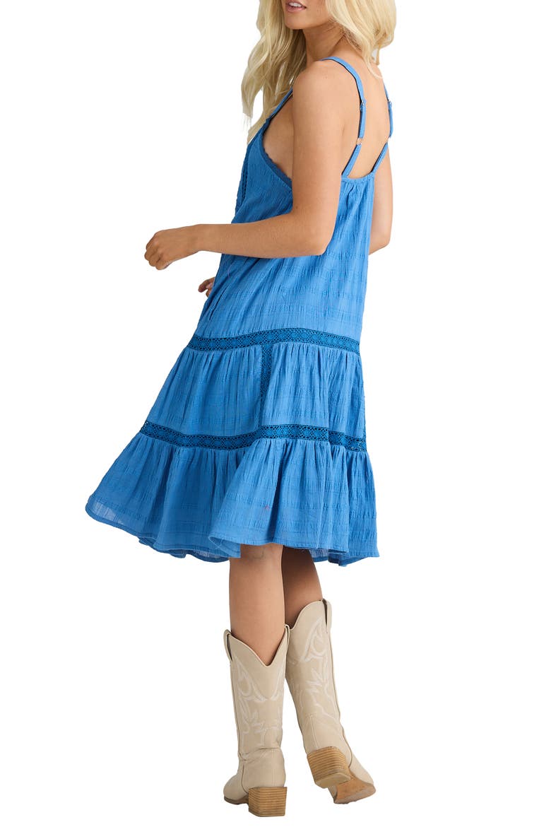 Aurora Floral Embroidered Lace Trim Tiered Midi Dress, Alternate, color, BLUE HAZE