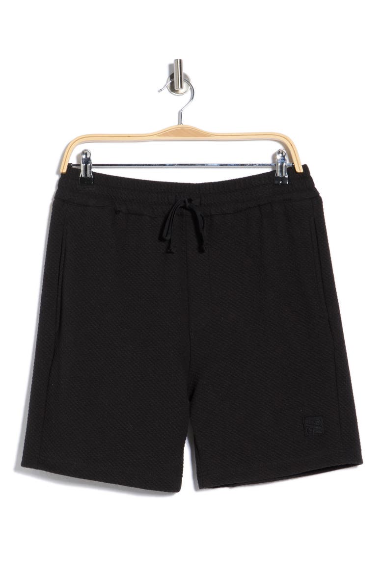 Textured Drawstring Shorts, Alternate, color, BLACK W/ DIAMOND TEXTURED