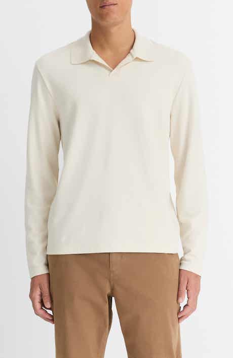 Vince Milano Stitch Johnny Collar Long Sleeve Polo