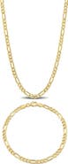 DELMAR Figaro Chain Bracelet & Necklace Set
