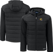 Cutter & Buck Men's Cutter & Buck Black Green Bay Packers Helmet Evoke Hybrid Eco Softshell Recycled Full-Zip Hoodie Jacket