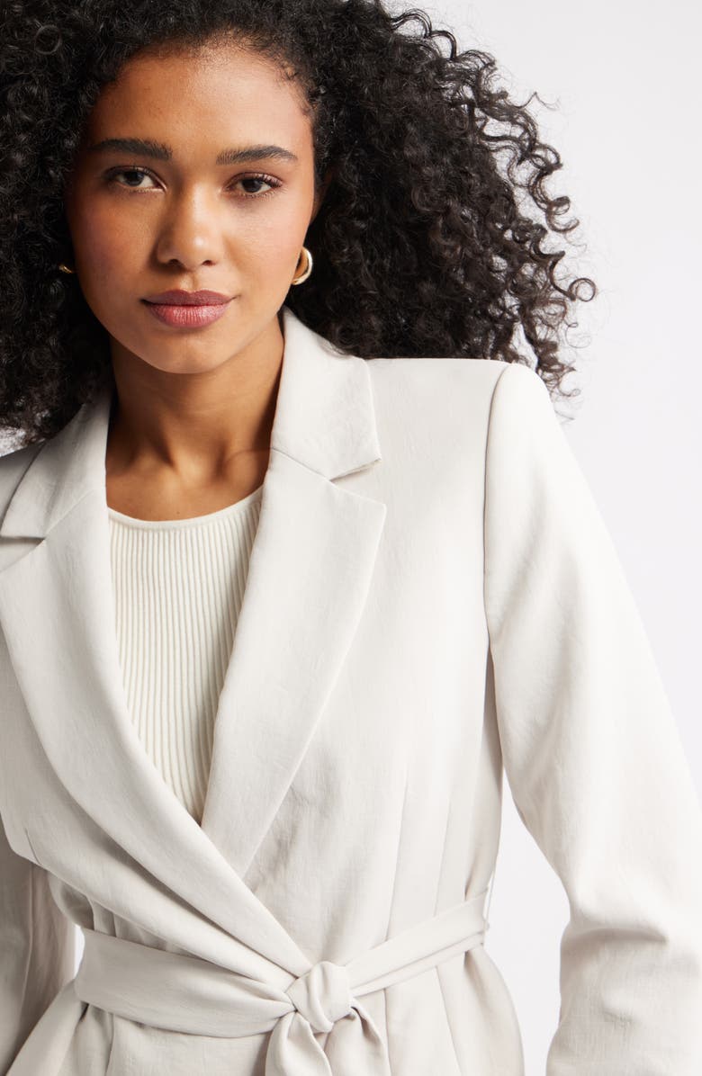 Open Edit The Curator Tie Waist Blazer, Alternate, color, Beige Pumice