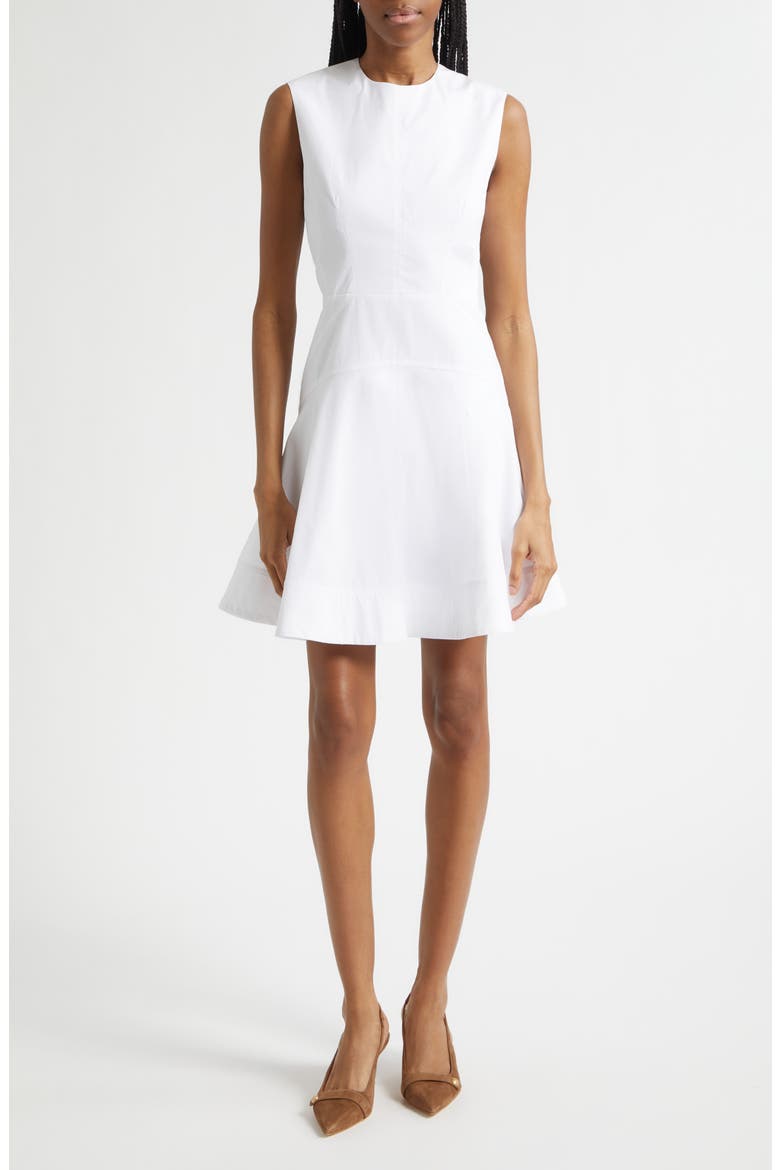 Karrigan Sleeveless Stretch Cotton Minidress, Main, color, WHITE