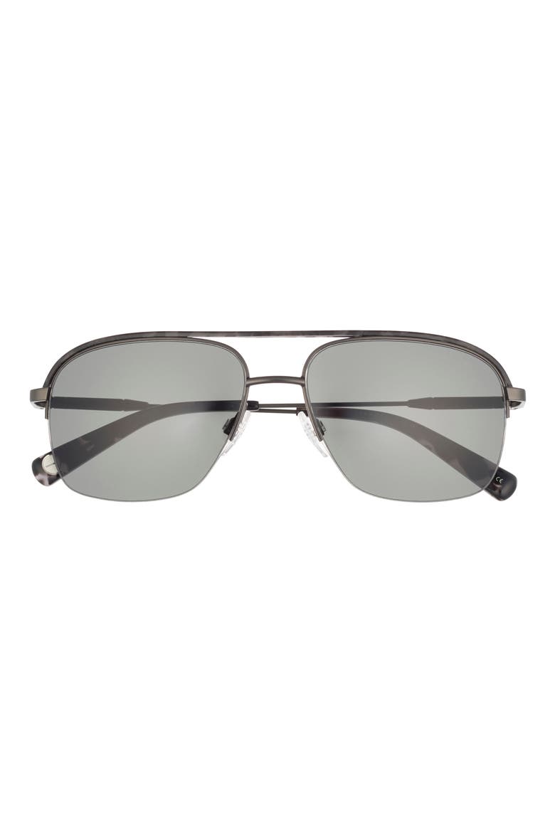 58mm Polarized Navigator Sunglasses, Main, color, DARK GUNMETAL