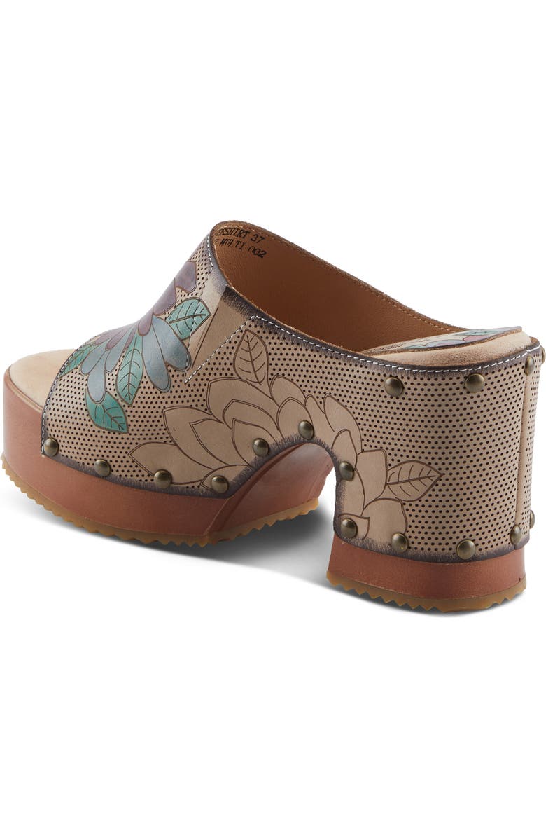 L'Artiste by Spring Step Teeshirt Platform Slide Sandal, Alternate, color, Beige Multi