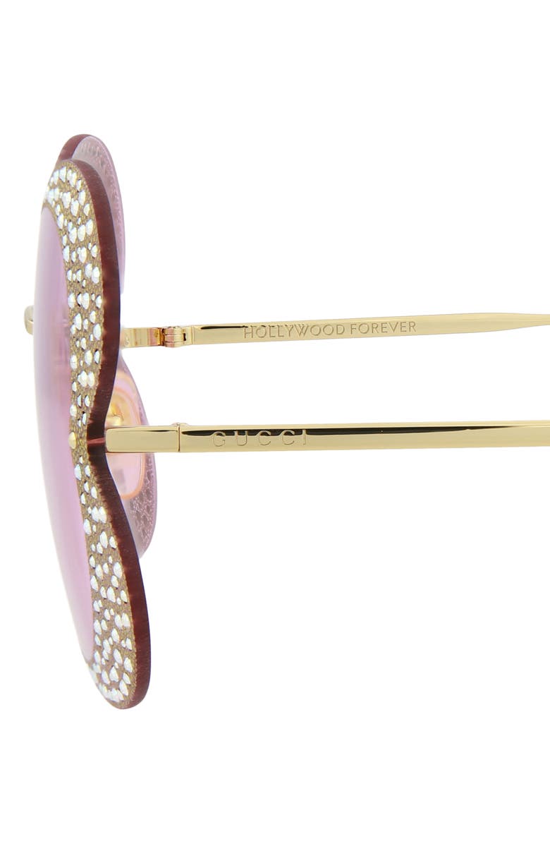 Gucci 65mm Special Edition Oversize Square Optical Glasses, Alternate, color, Gold Gold Pink