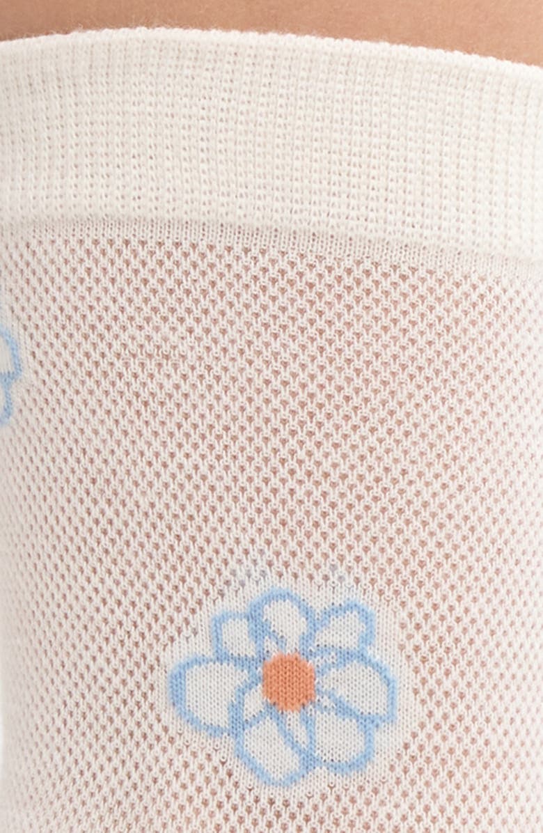 Casa Clara Camilla Floral Mesh Crewsocks, Alternate, color, Floral