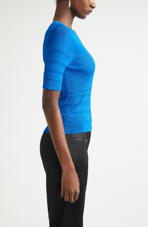 Ramy Brook Torin Short Sleeve Knit Top In Blue