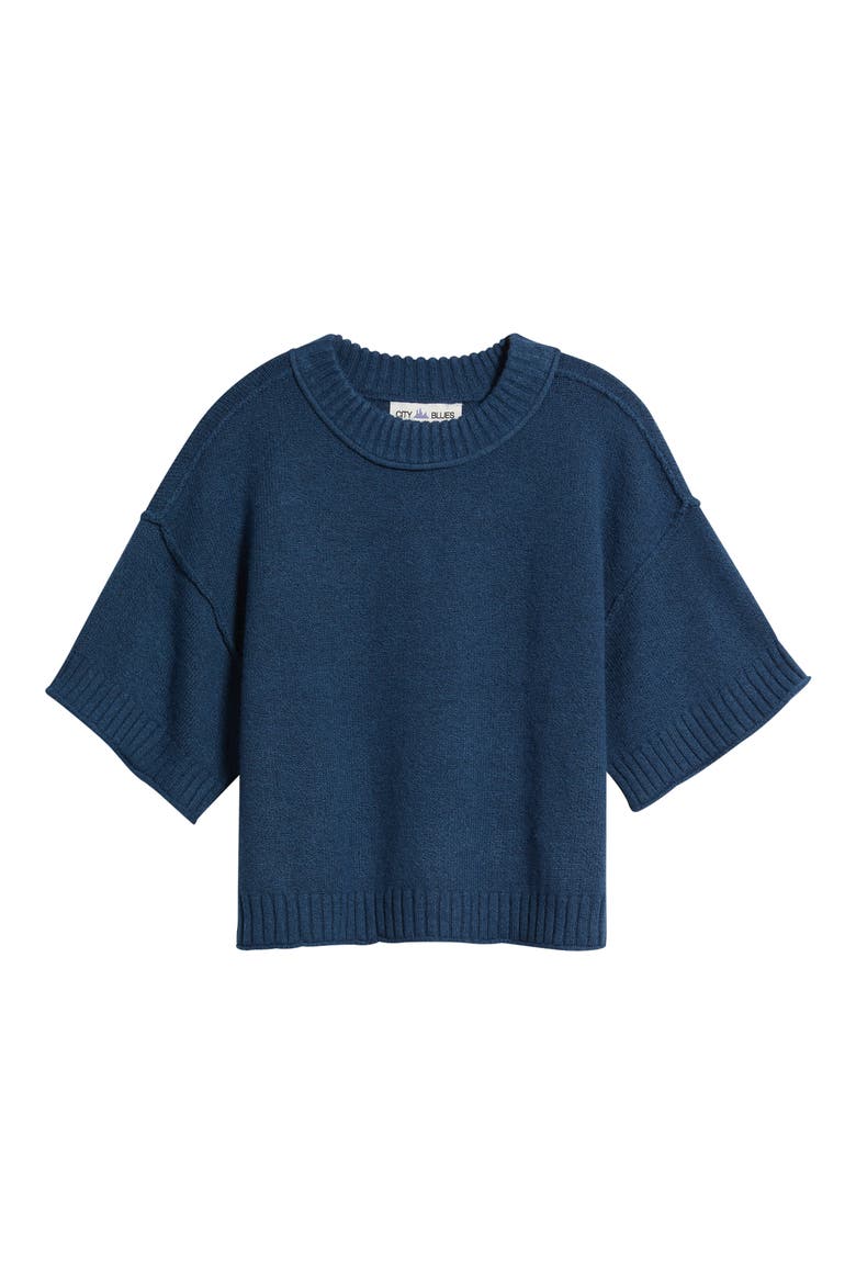 Broome Crop Short Sleeve Sweater, Alternate, color, CADET BLUE