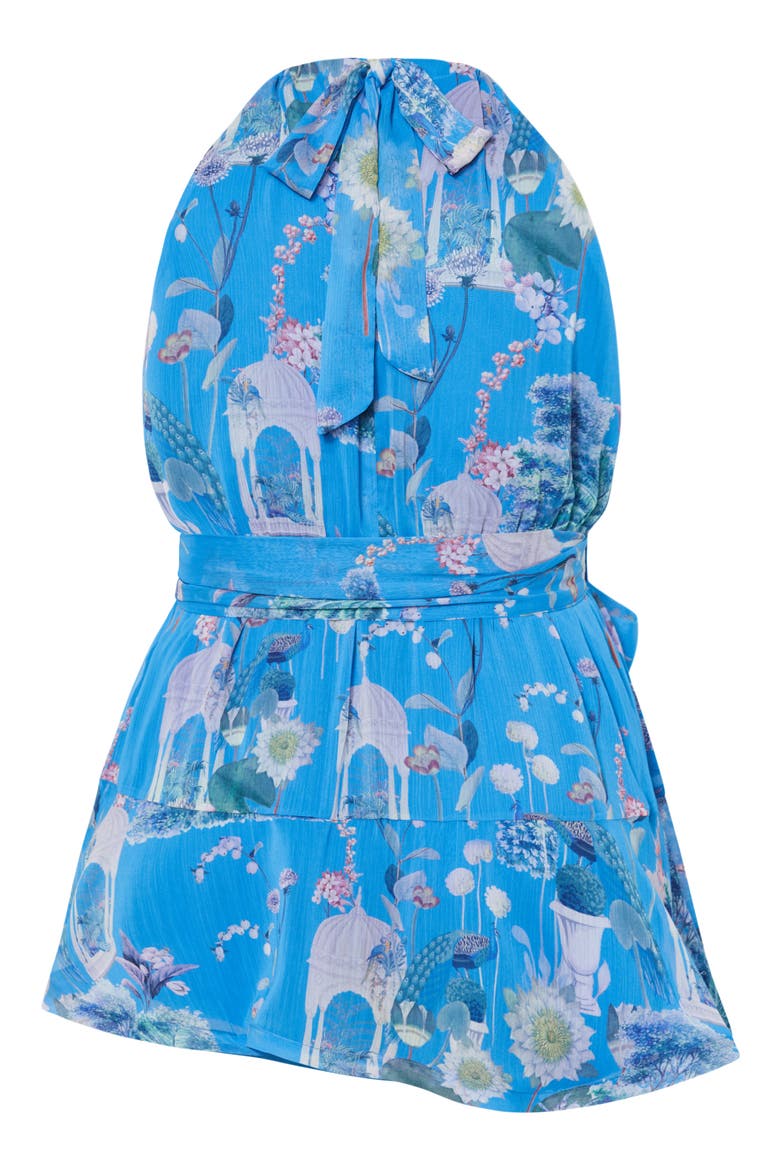 Belinda Tie Belt Romper, Alternate, color, AVERY BLUE