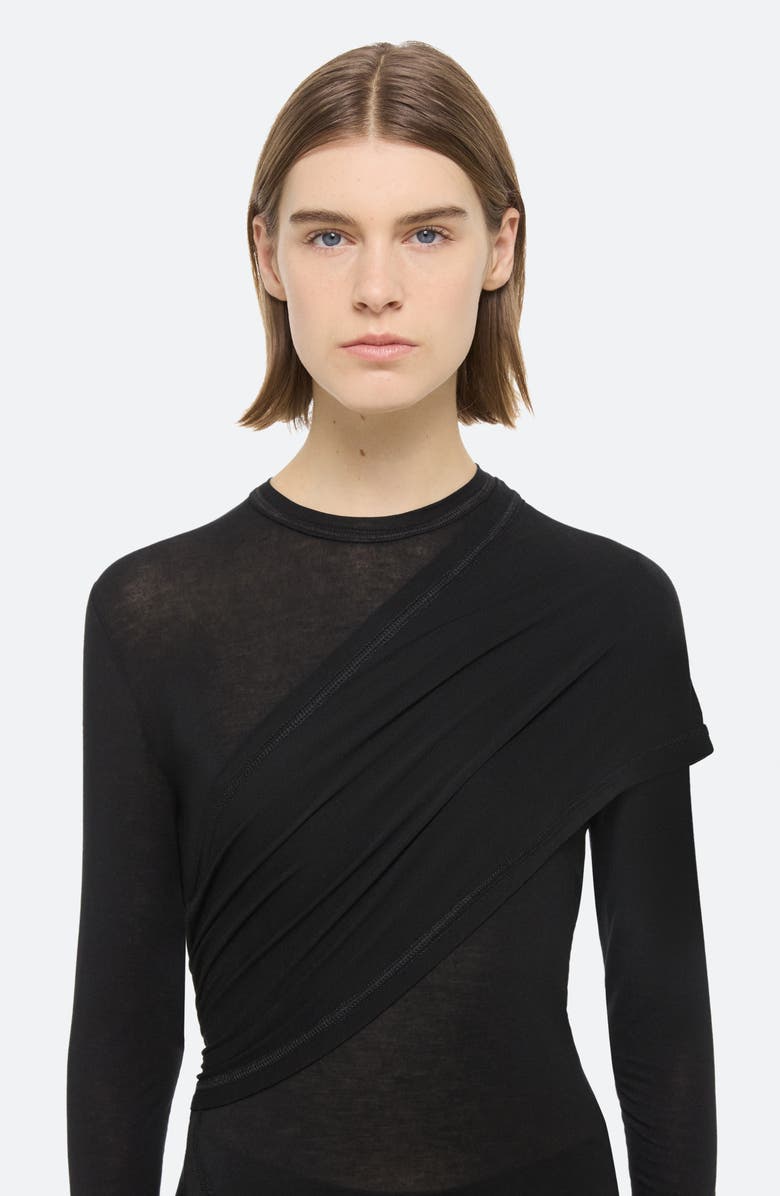Helmut Lang Protection Draped Asymmetric Top, Alternate, color, Black