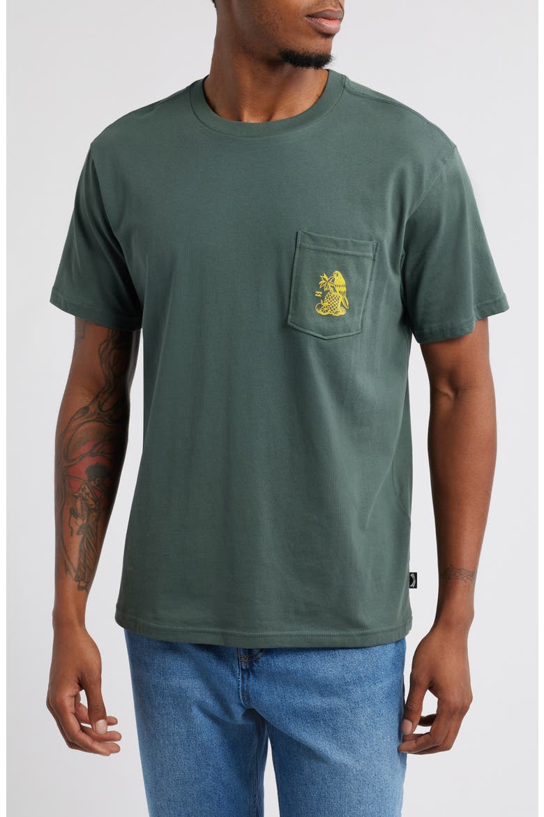 Tropicals Pocket Graphic T-Shirt, Main, color, SLATE GREEN