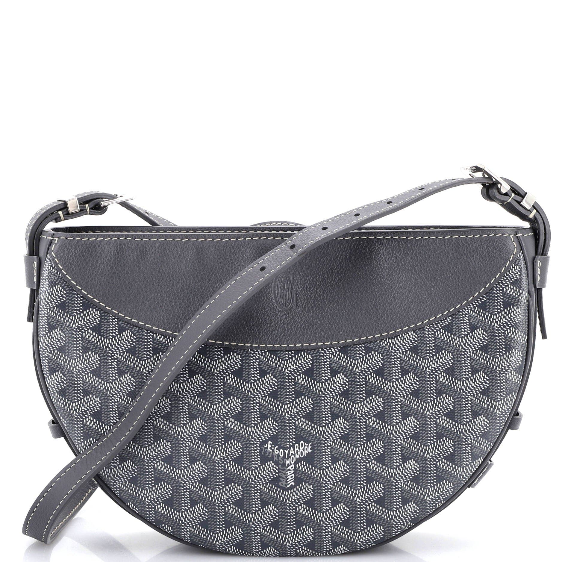 Pre-Owned Goyard Hirondelle Shoulder Bag Coated Canvas and Leather, Main, color, Gray