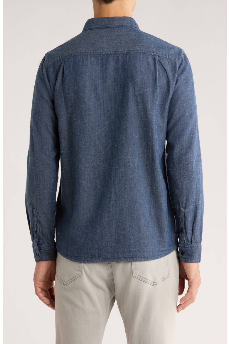 Scholar Organic Cotton Chambray Button-Down Shirt, Alternate, color, MID INDIGO