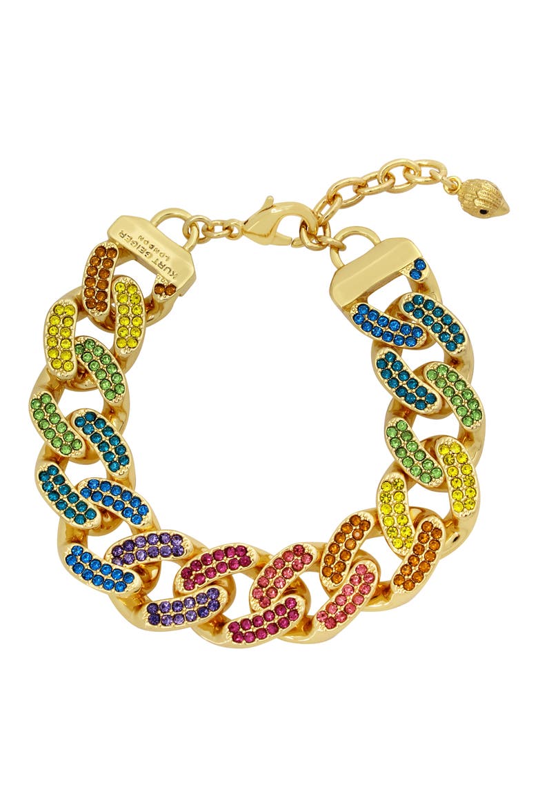 Rainbow Crystal Link Bracelet, Main, color, MULTI