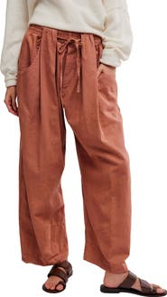Free People Chambers Laidback Linen & Cotton Drawstring Pants
