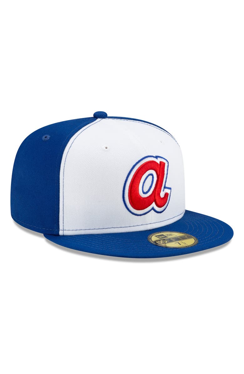 New Era Men's New Era White Atlanta Braves Cooperstown Collection Turn Back The Clock Hank Aaron 59FIFTY Fitted Hat, Main, color, 