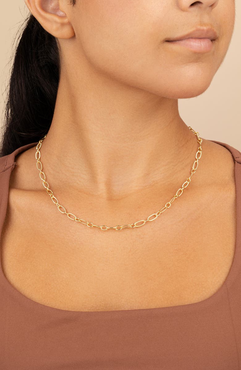 Sterling Forever Textured Oval Link Chain, Alternate, color, 