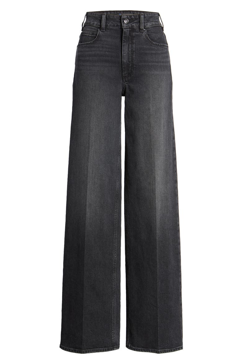 Sasha High Waist Column Wide Leg Jeans, Alternate, color, BLACK MANTA DISTRESSED