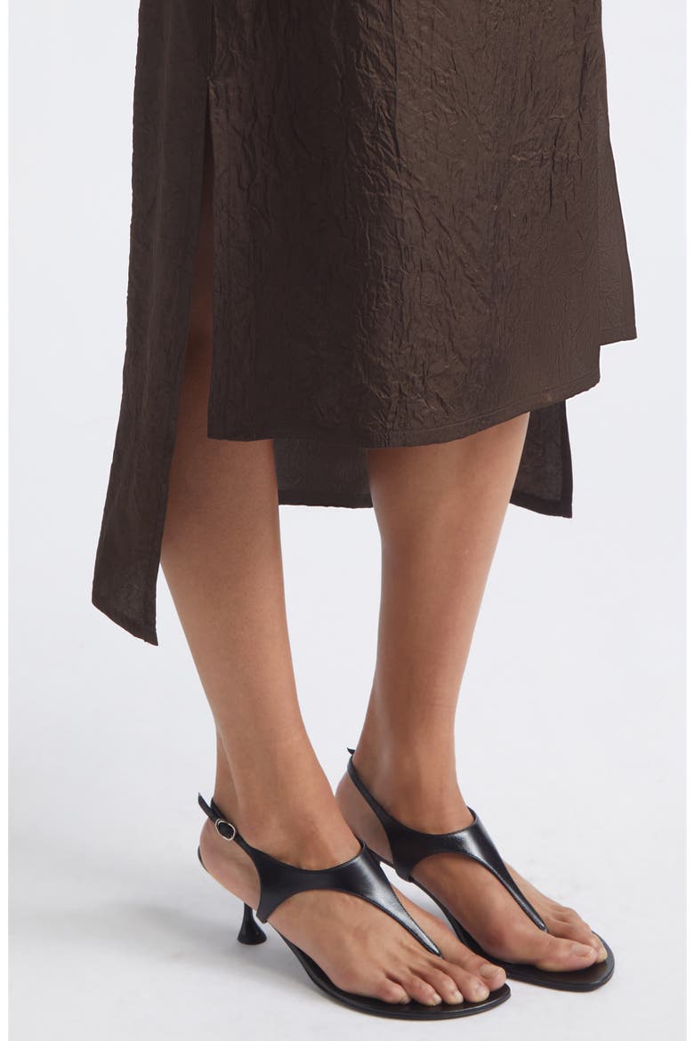 Laurel Crinkle Satin High-Low Slip Skirt, Alternate, color, CEDAR