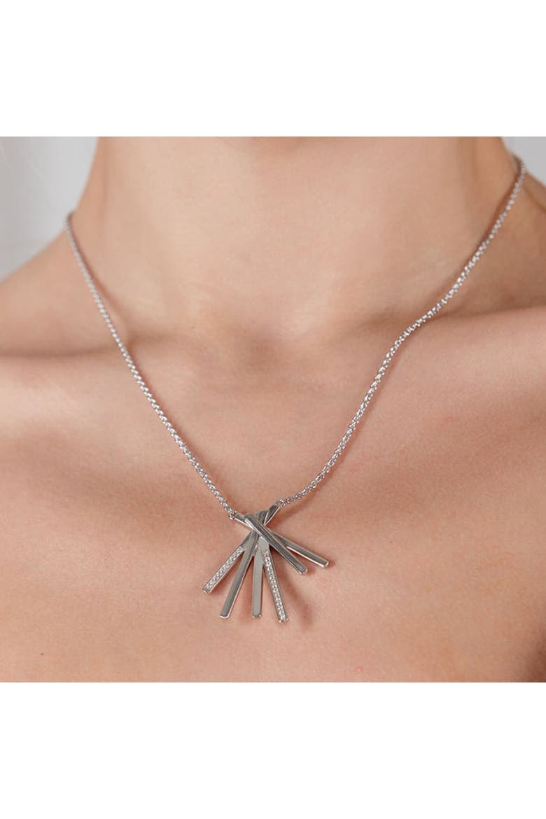 Fan Key Pendant, Alternate, color, Sterling Silver