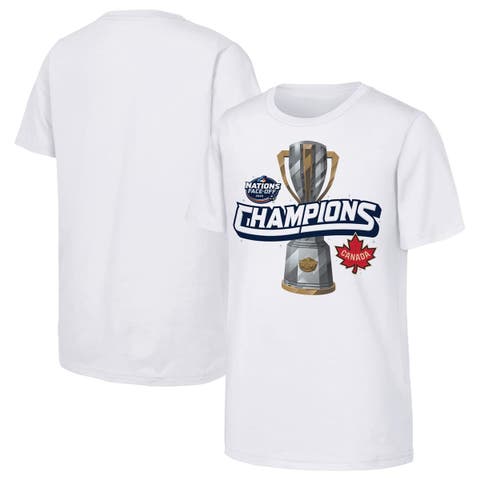 Youth White Canada 2025 4 Nations Face-Off Champions T-Shirt