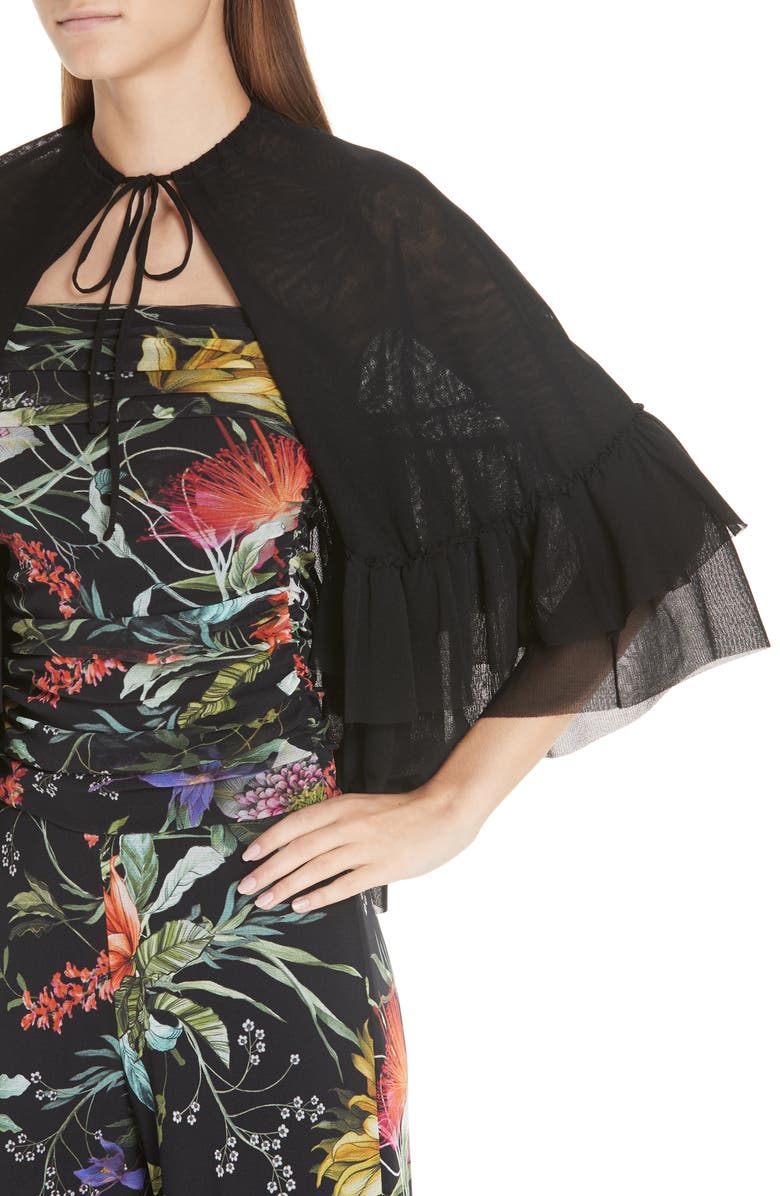 Fuzzi Ruffle Tulle Capelet, Alternate, color, 