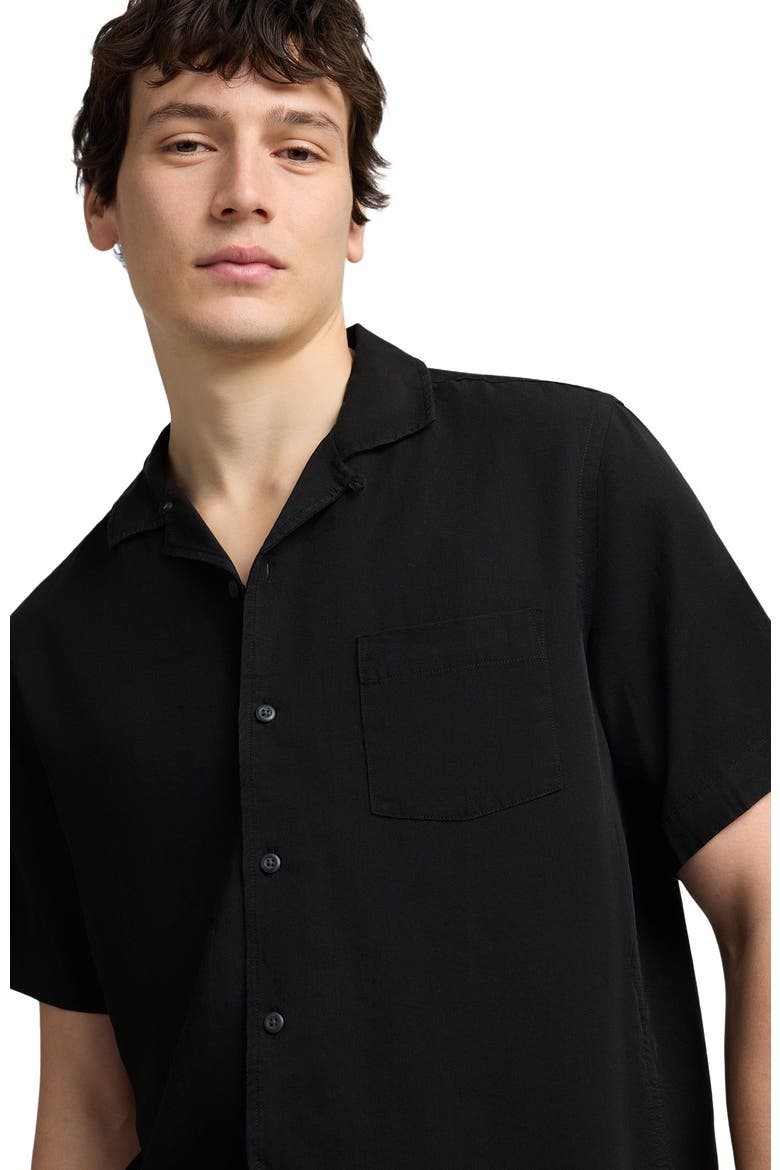 Tencel Convertible Vacation Shirt, Alternate, color, Black