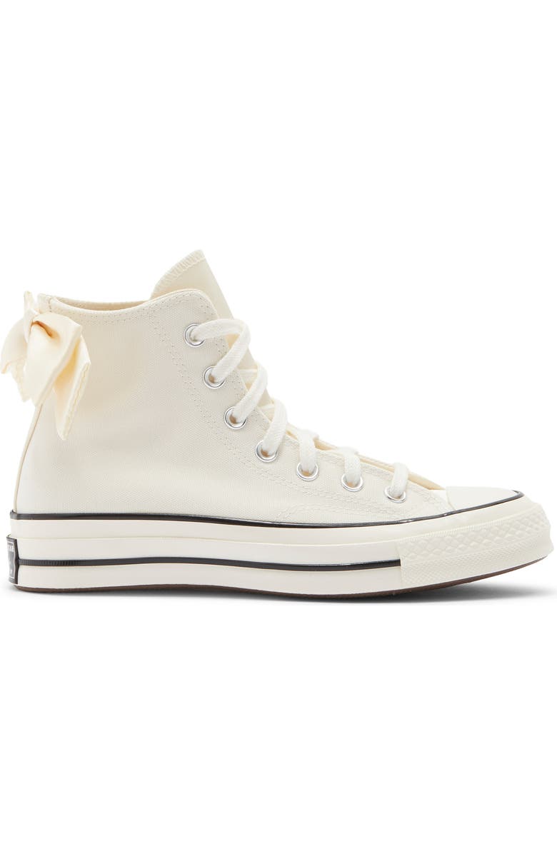 Converse Chuck 70 Bow High Top Canvas Sneaker, Alternate, color, Egret/ Egret/ Black