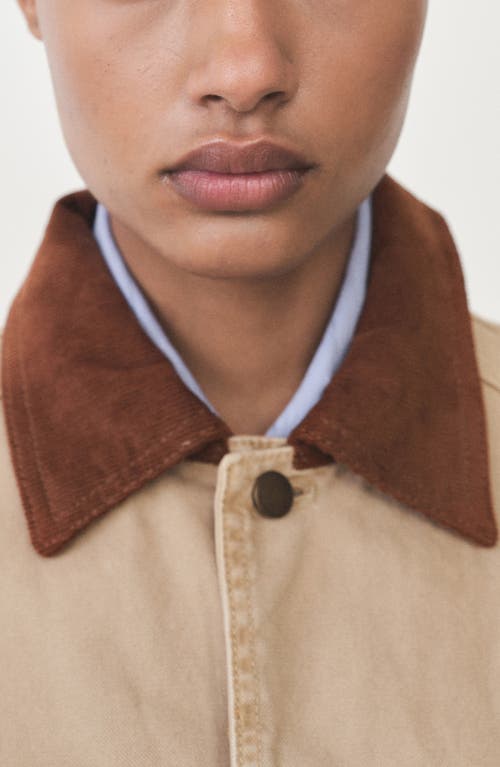Mango Rio Cotton Twill Barn Jacket In Sand