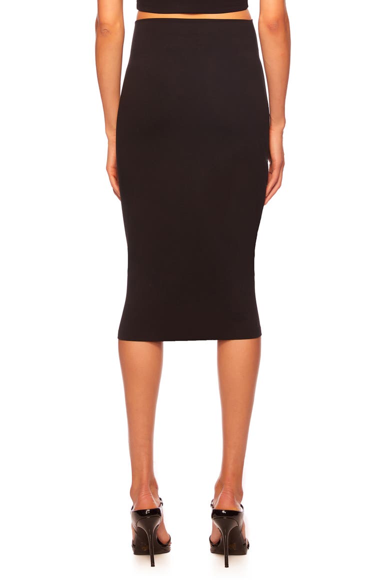 Slim High Waist Stretch Pencil Skirt, Alternate, color, BLACK